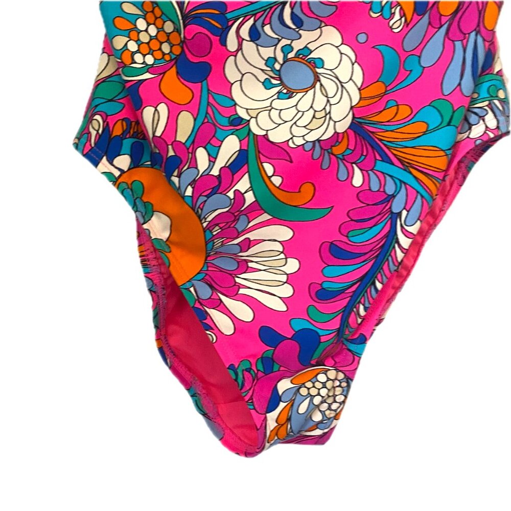 SOLD Kate Spade Swim Suit Beautiful Tropical Floral Radiant Pink Womens S - Picture 6 of 9